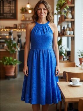 Wisp | Dresses | New Wisp By Anthropologie Navy Eye Lash Lace Leeah Lace  Knit Dress Size 8 | Poshmark